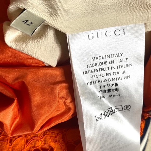 Gucci Classic Lace Dress Orange/Ochre SIZE 42 NWT - Picture 7 of 12